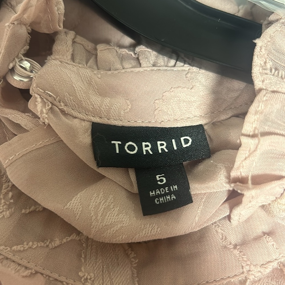 Torrid Chiffon Clip Floral Bubble Hem Blouse Sz 5X - Picture 5 of 6